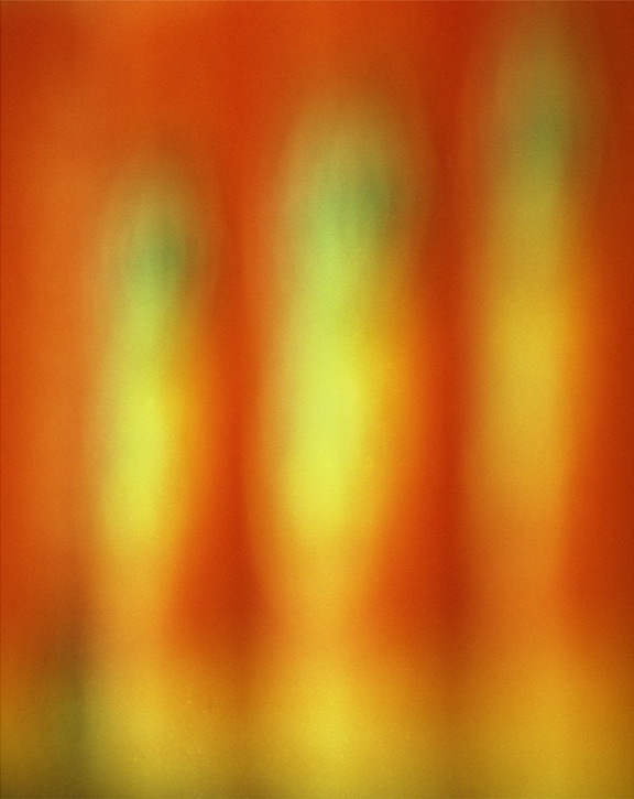 Orange background with yellow vertical shapes
